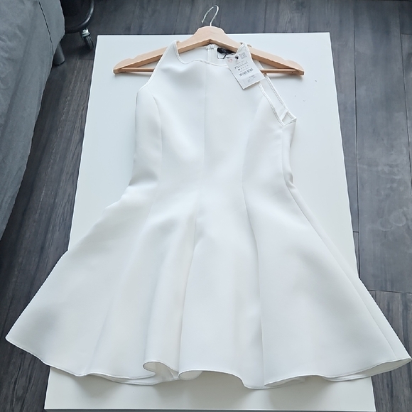 NWT Zara Elegant White Sleeveless Dress - Picture 7 of 8